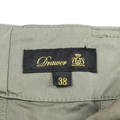 ギャバジンベルト ワイドパンツ コットン カーキグリーン ドゥロワー ボトムス Drawer