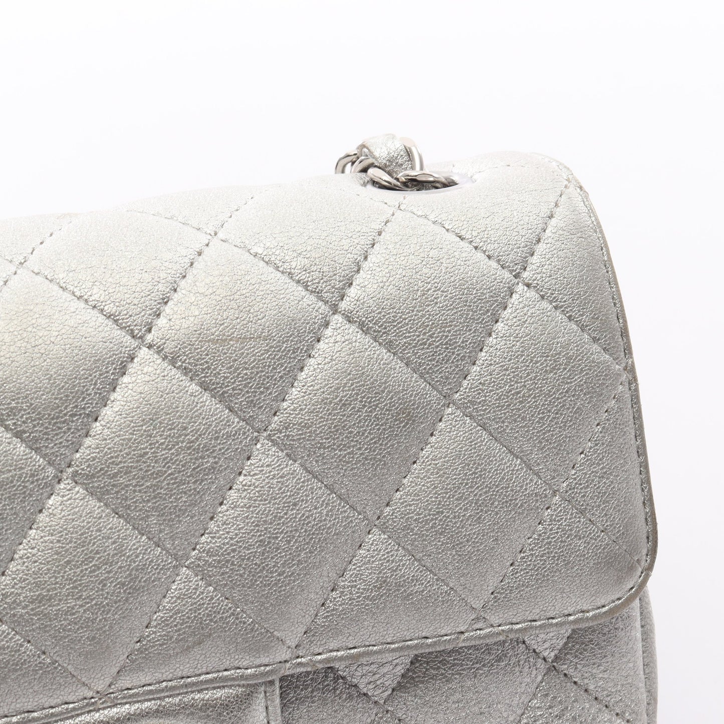 ミニマトラッセ20 チェーンショルダーバッグ レザー シルバー シルバー金具 シャネル バッグ CHANEL