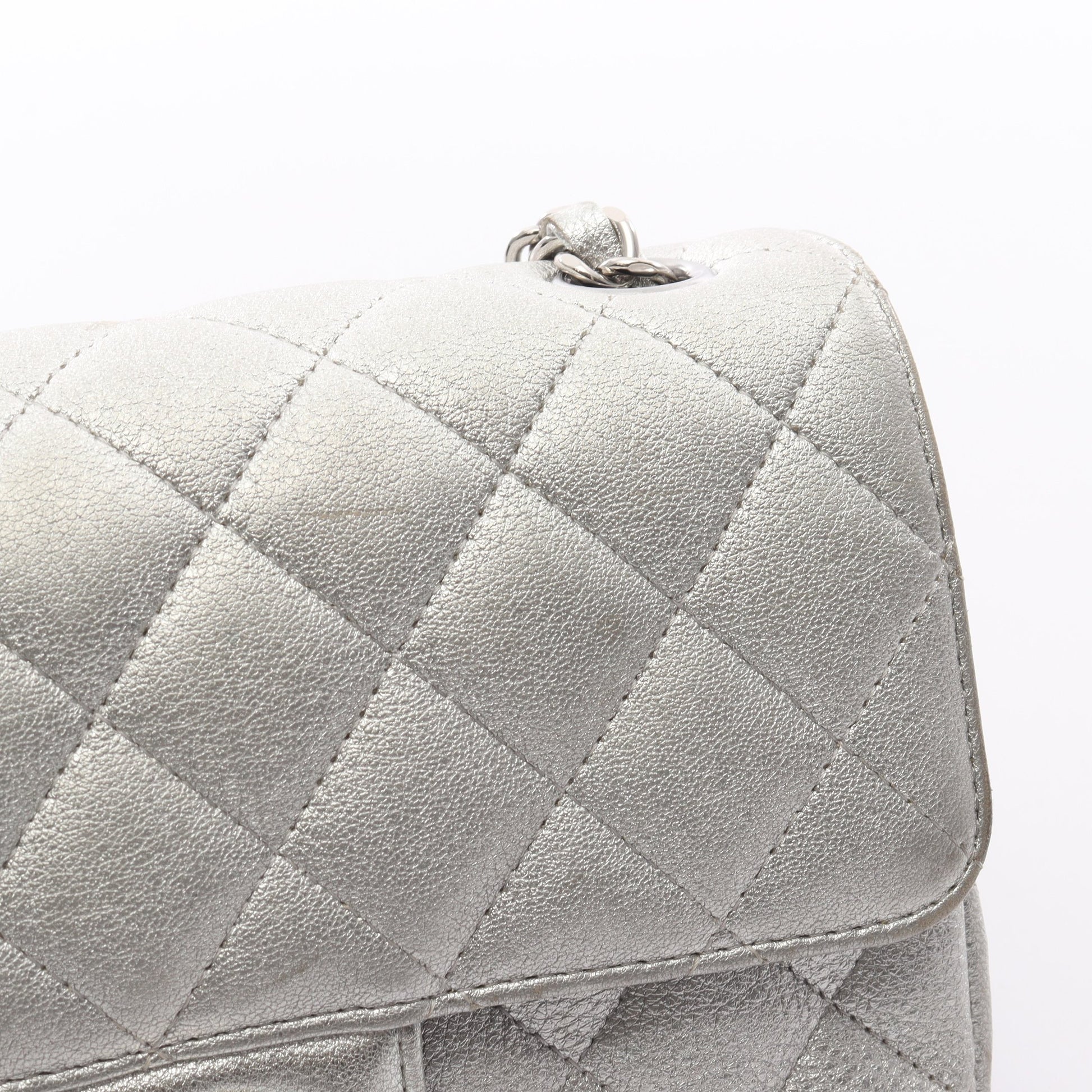 ミニマトラッセ20 チェーンショルダーバッグ レザー シルバー シルバー金具 シャネル バッグ CHANEL