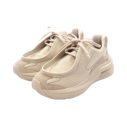 システム スニーカー レザー ファブリック ベージュ プラダ シューズ PRADA