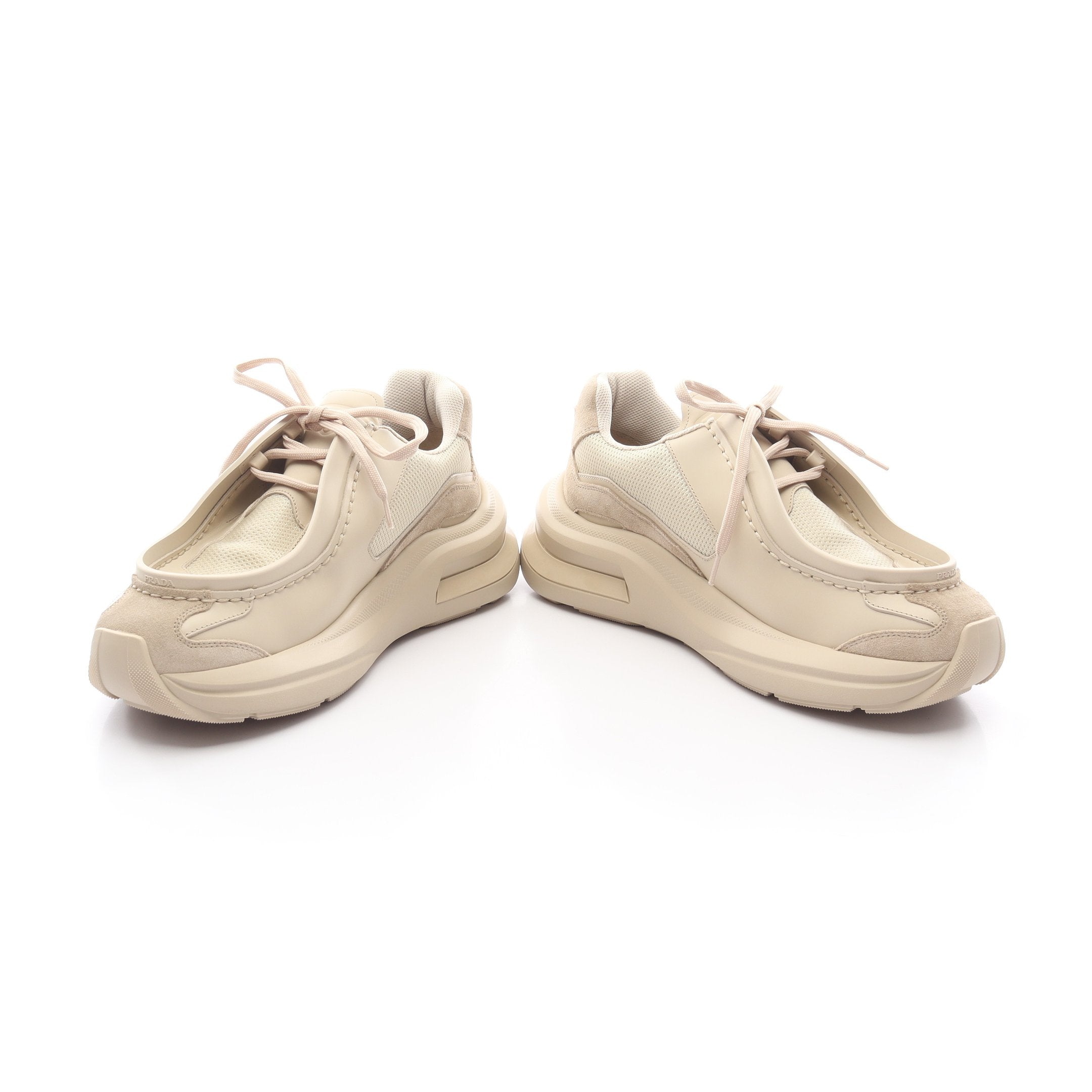 システム スニーカー レザー ファブリック ベージュ プラダ – RECLO