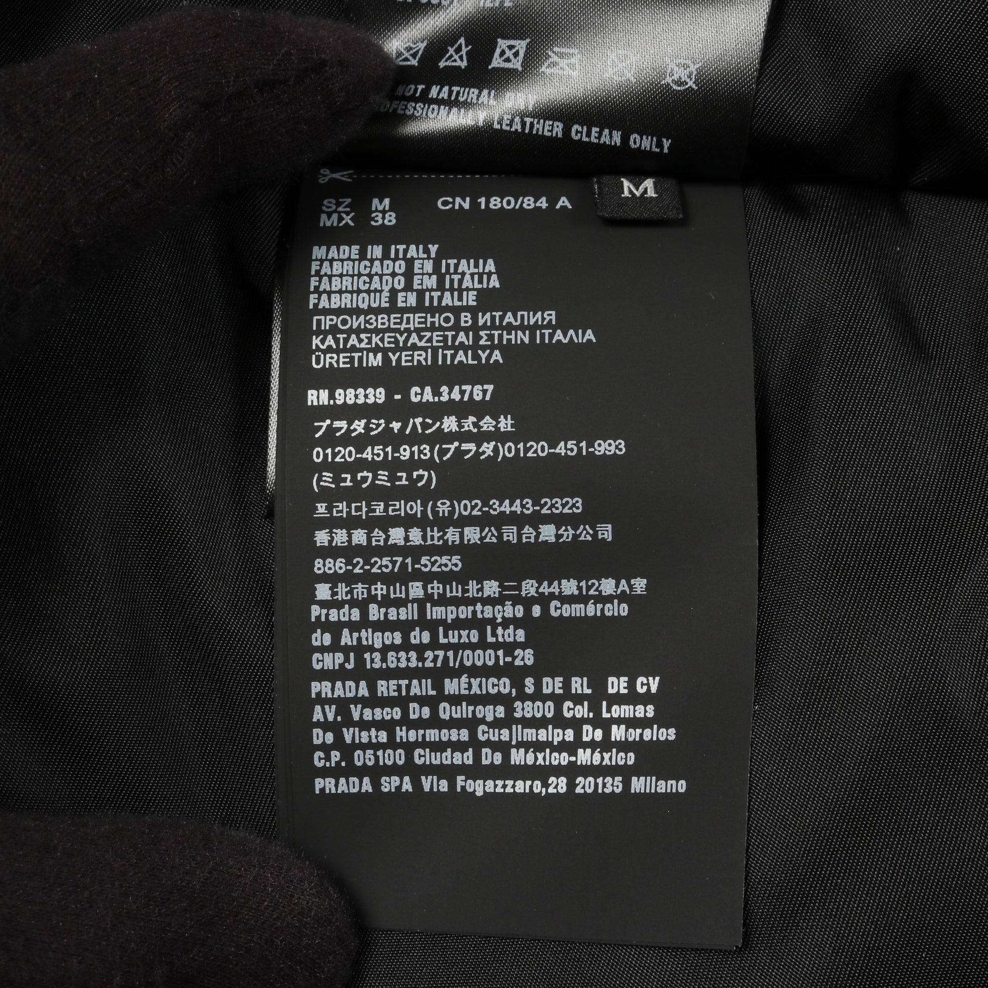 ナッパレザー ボンバージャケット レザー ピンク 三角プレート プラダ アウター PRADA