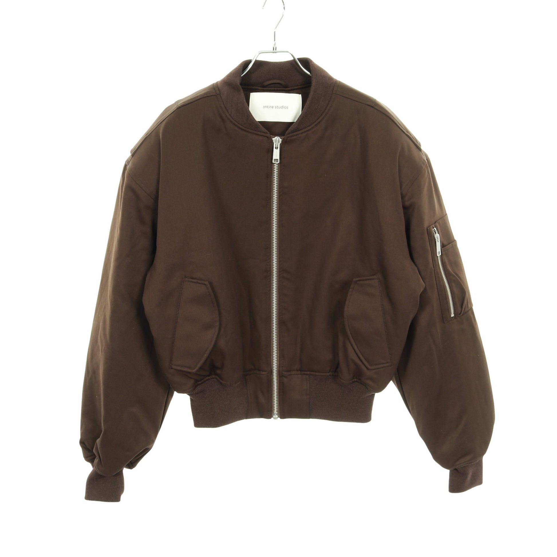 CROPPED BROAD BOMBER SUITING ボンバージャケット ウール ブラウン 中綿 エンタイアスタジオ アウター ENTIRE STUDIOS