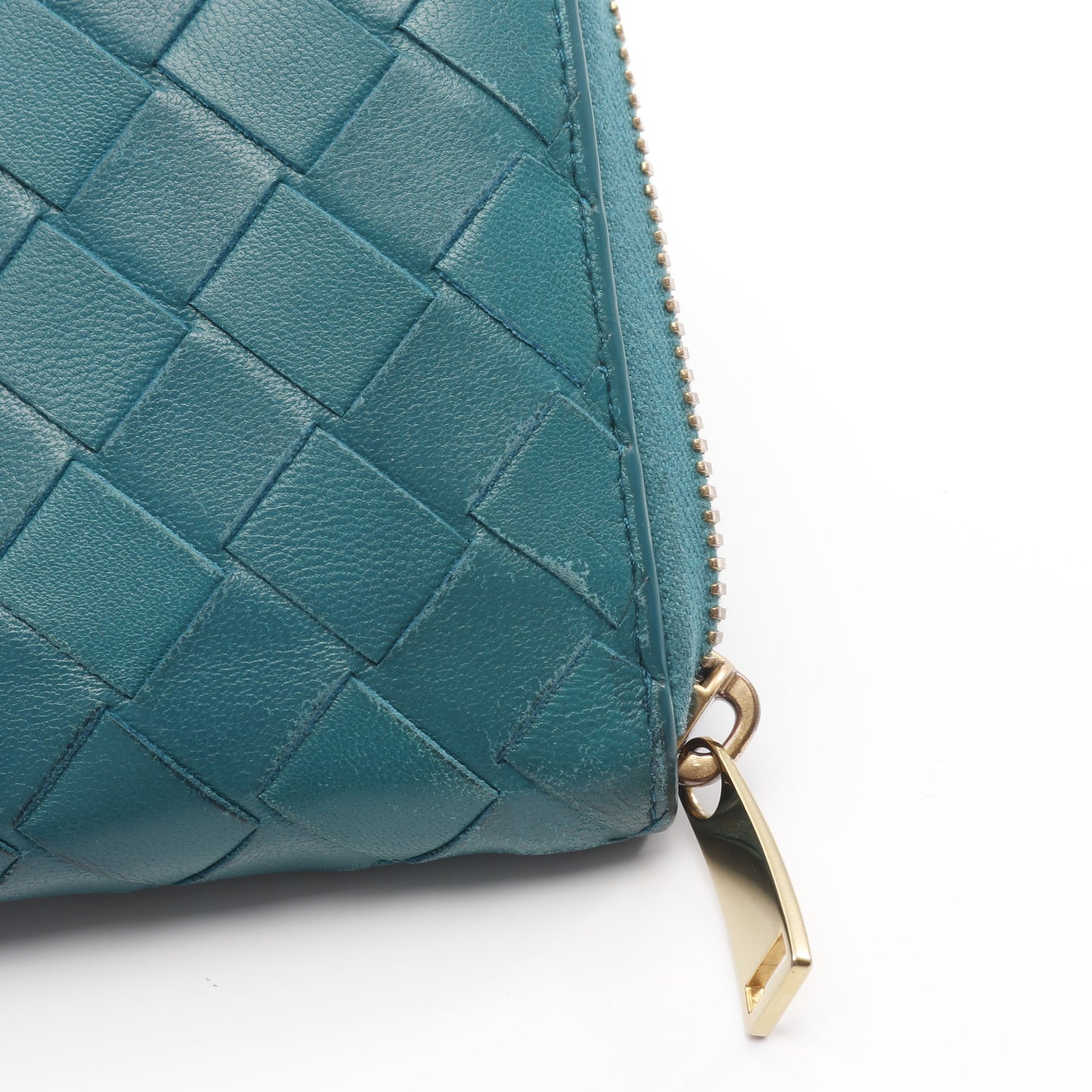 イントレチャート ラウンドファスナー長財布 レザー グリーン ボッテガヴェネタ 財布・小物 BOTTEGA VENETA