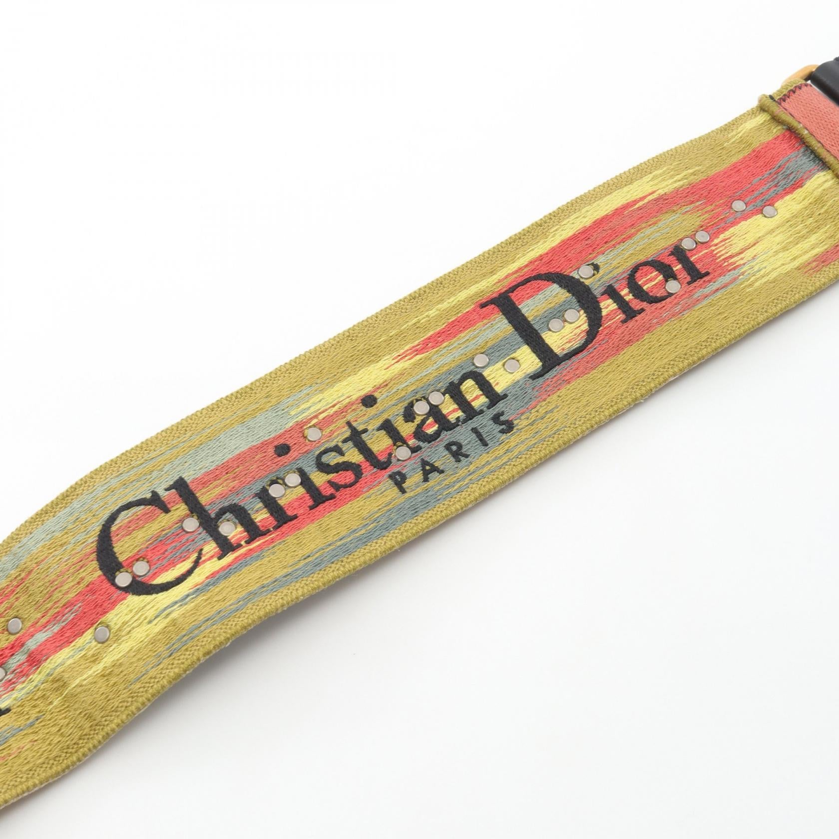 メダリオン エンブロイダリー ショルダーストラップ キャンバス レザー