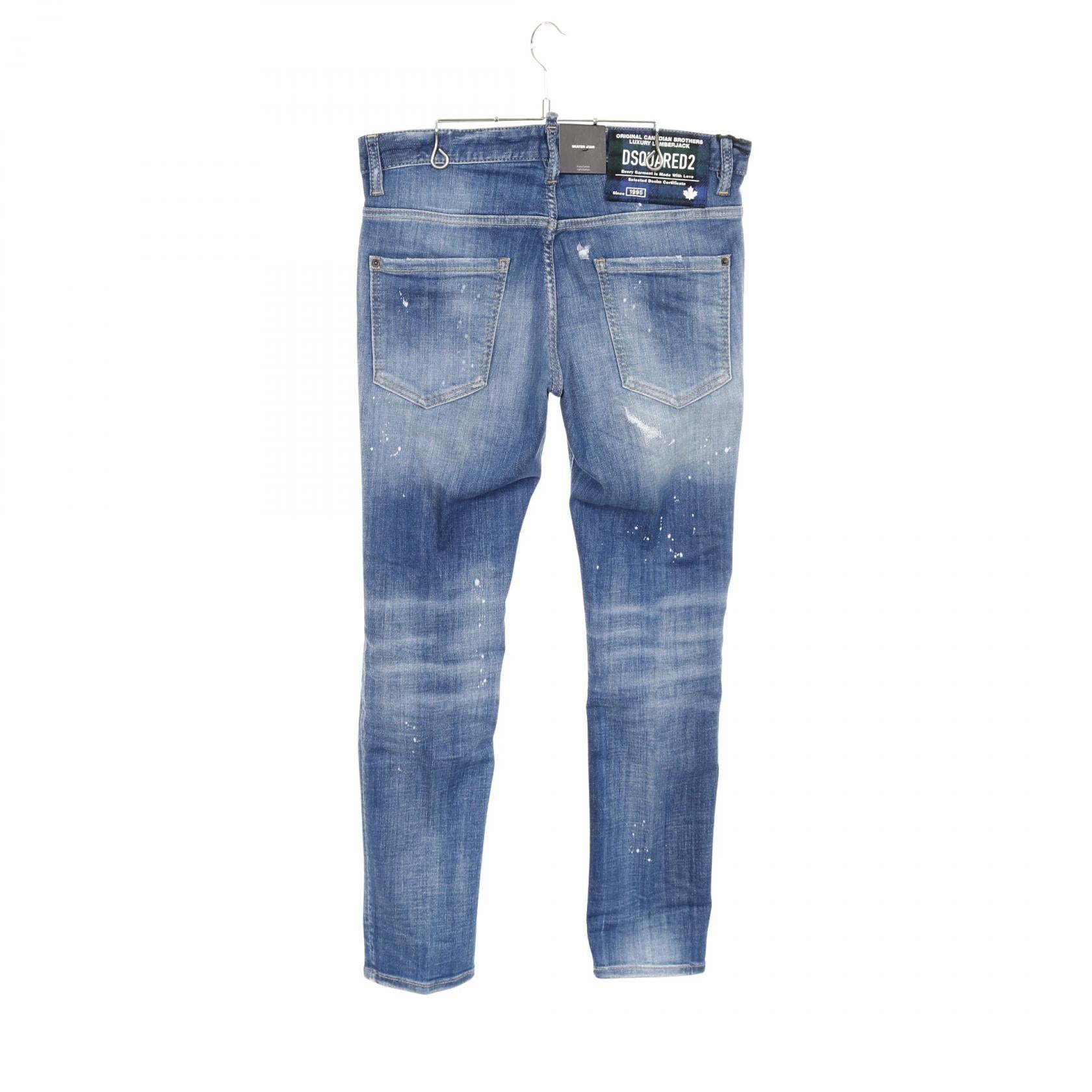 新品 定価10万円 DSQUARED2 SKATER デニムパンツ ブルー SKATER JEAN デニムパンツ コットン ブルー ディースクエアード – RECLO