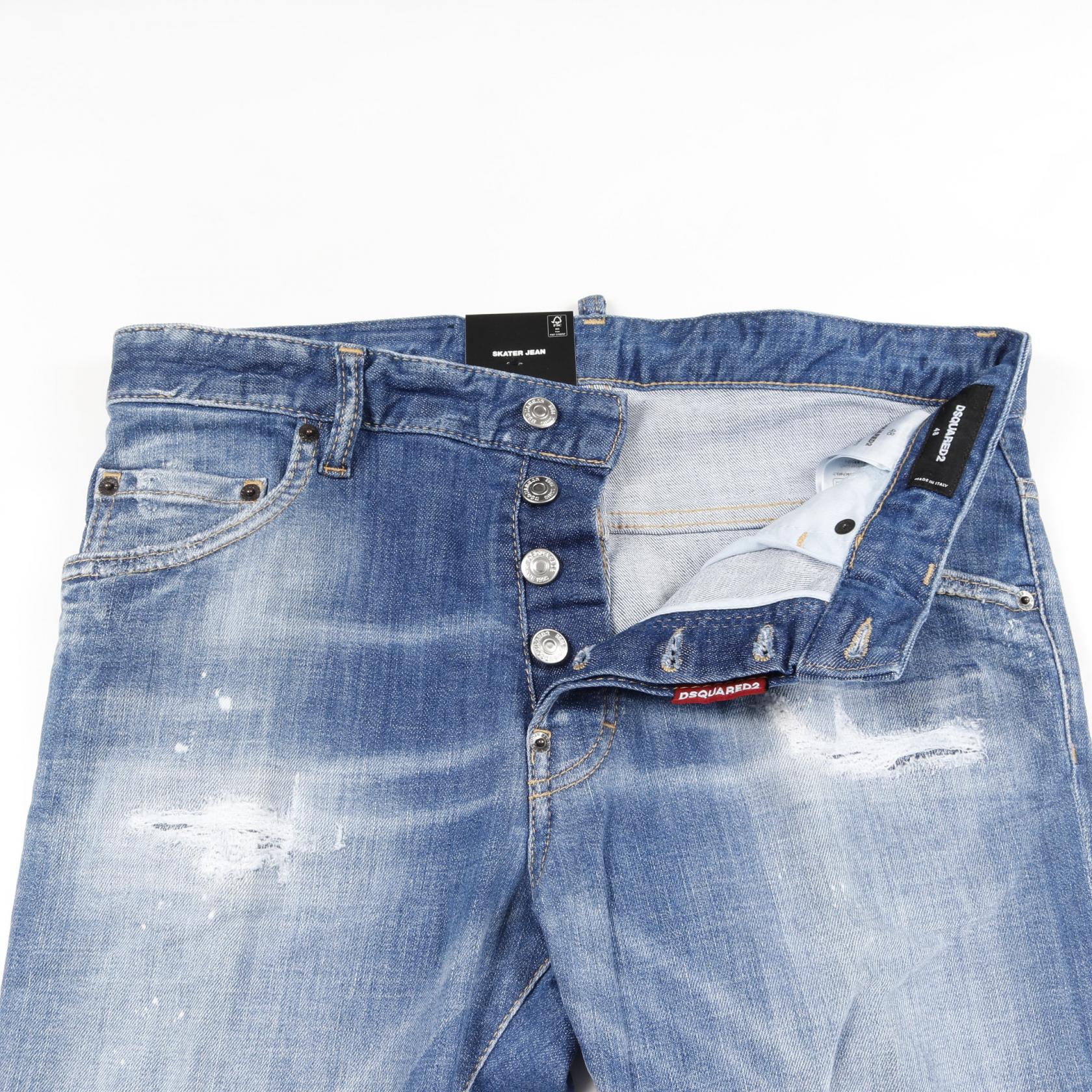 SKATER JEAN デニムパンツ コットン ブルー ディースクエアード – RECLO
