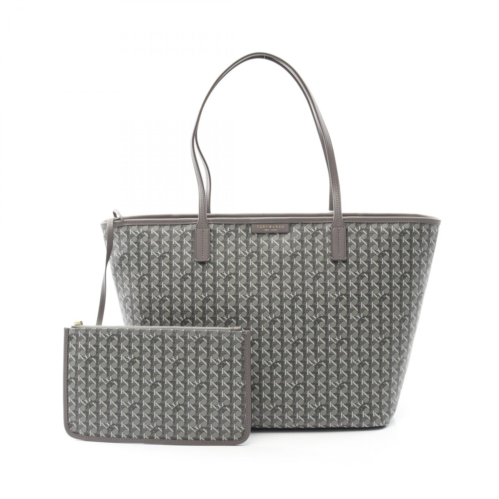 Tory Burch グレー ハンドバッグ　新品　未使用 エバーレディ ジップ ハンドバッグ トートバッグ PVCコーティング