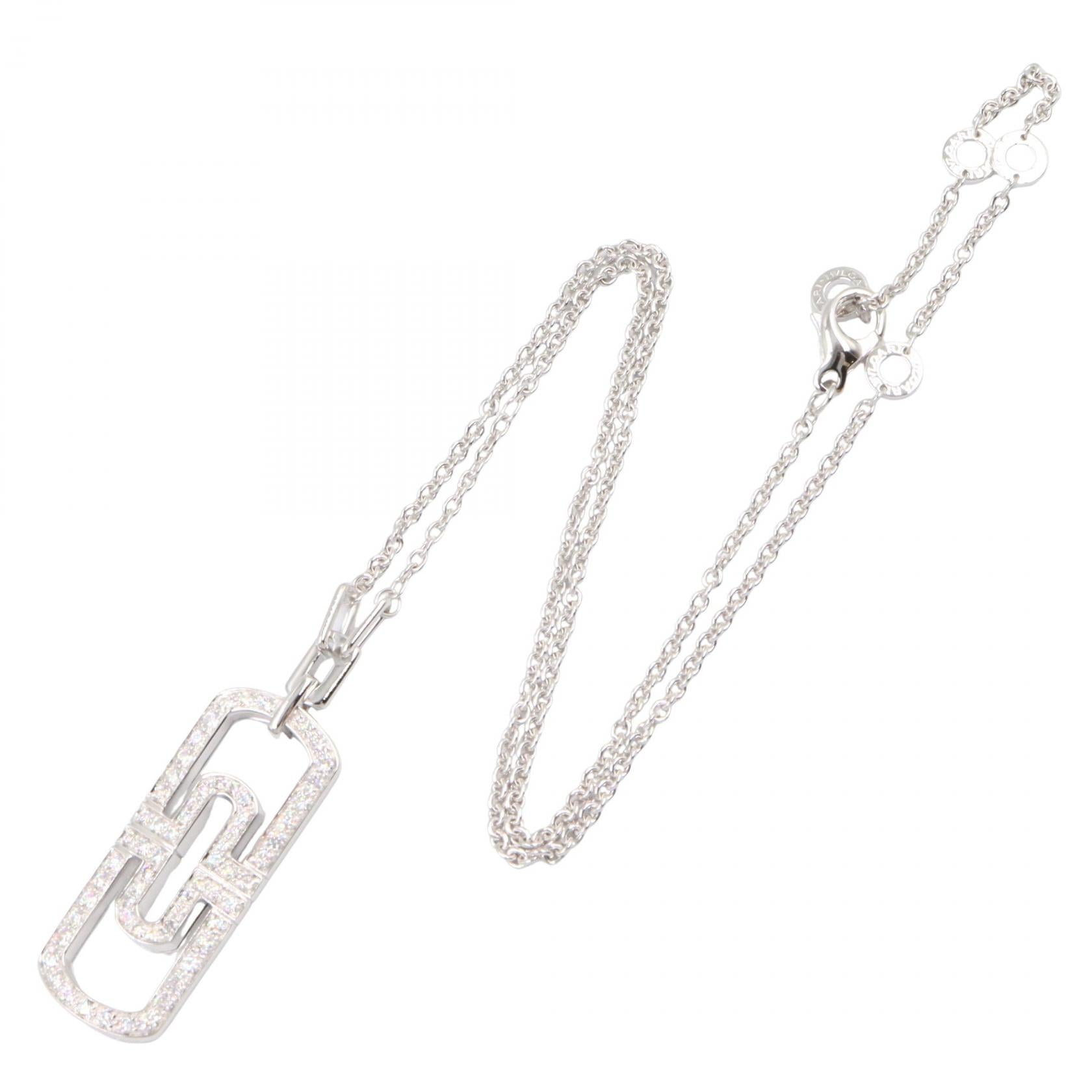 パレンテシ ダイヤネックレス ネックレス K18WG ダイヤモンド ホワイトゴールド クリア ブルガリ アクセサリー BVLGARI