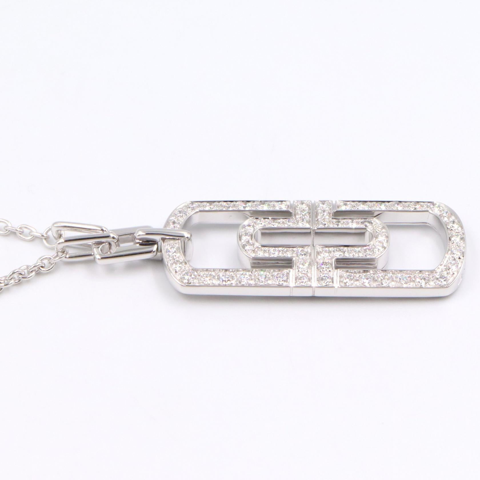 パレンテシ ダイヤネックレス ネックレス K18WG ダイヤモンド ホワイトゴールド クリア ブルガリ アクセサリー BVLGARI