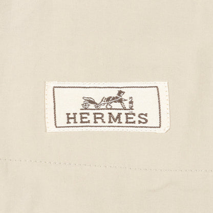 セリエボタン ステンカラーコート チェック ウール ベージュ マルチカラー エルメス アウター HERMES