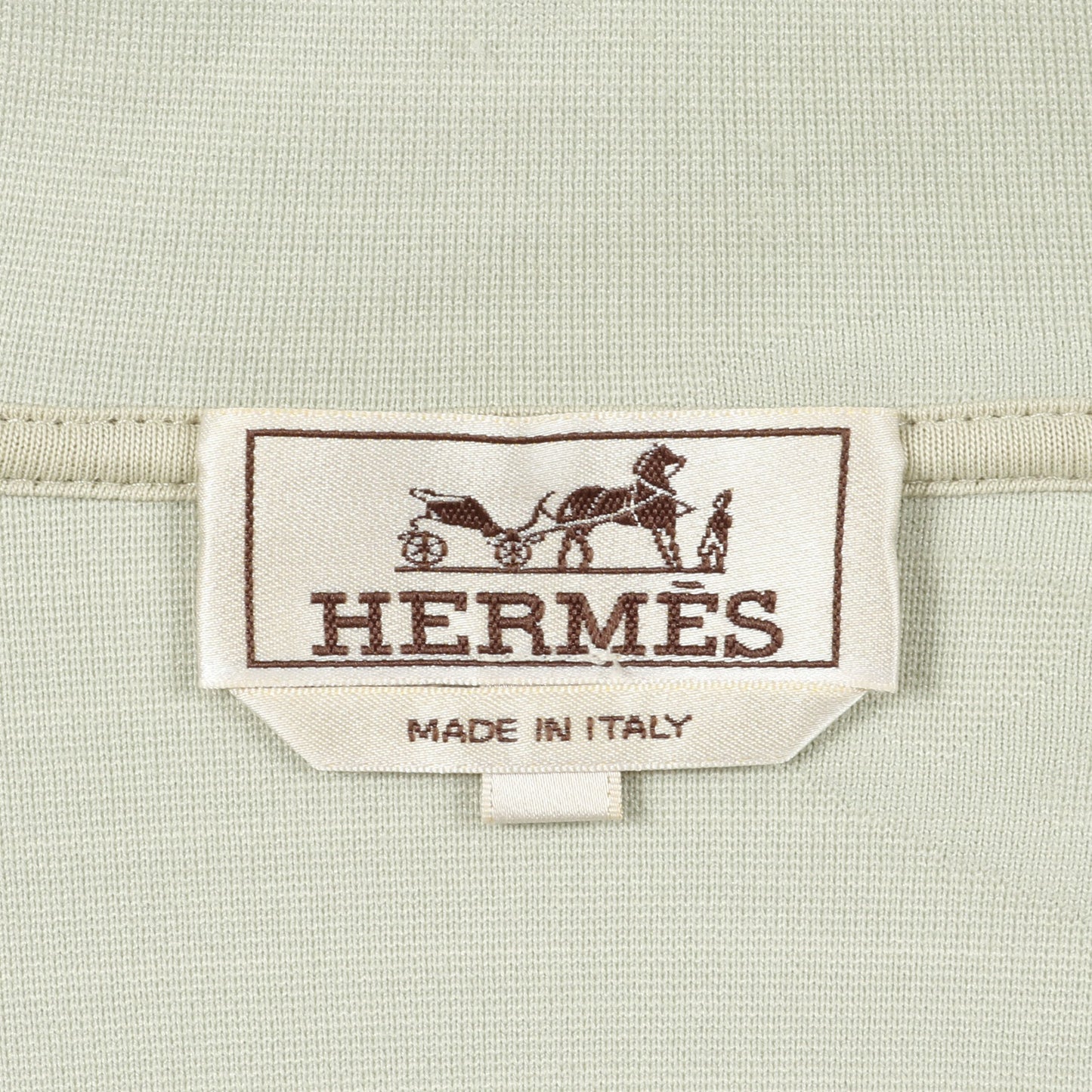 シェーヌダンクル ジップアップパーカー ナイロン コットン ライトグリーン エンボス加工 エルメス トップス HERMES