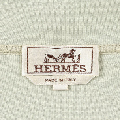 シェーヌダンクル ジップアップパーカー ナイロン コットン ライトグリーン エンボス加工 エルメス トップス HERMES
