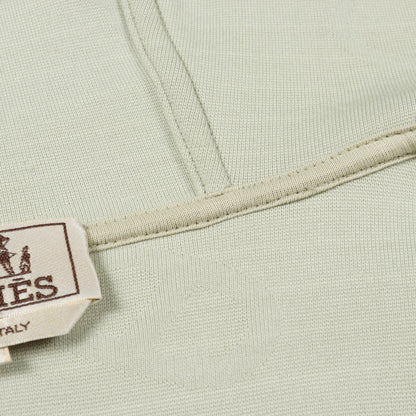 シェーヌダンクル ジップアップパーカー ナイロン コットン ライトグリーン エンボス加工 エルメス トップス HERMES