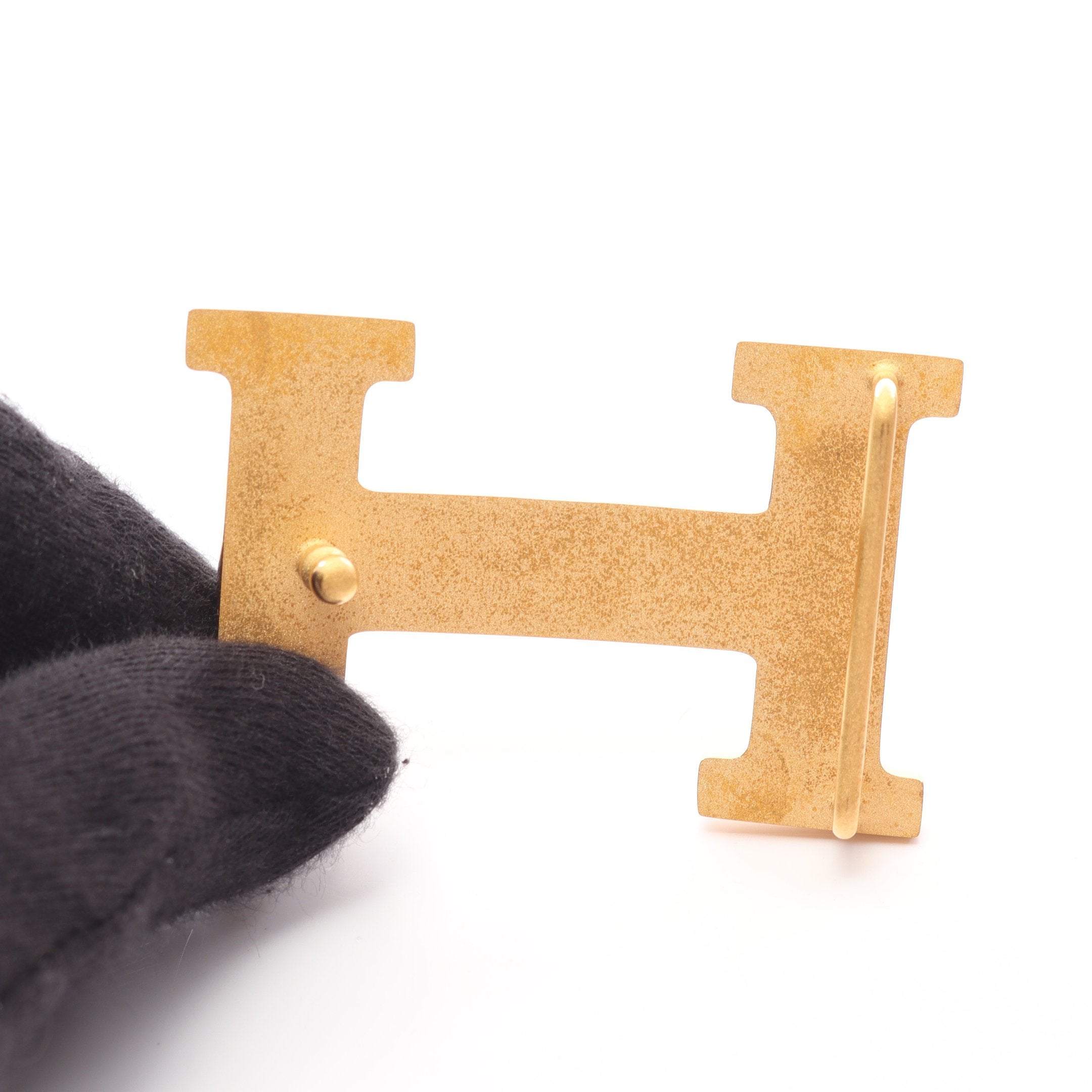 コンスタンス Hベルト ノワール ゴールド ベルト ボックスカーフ