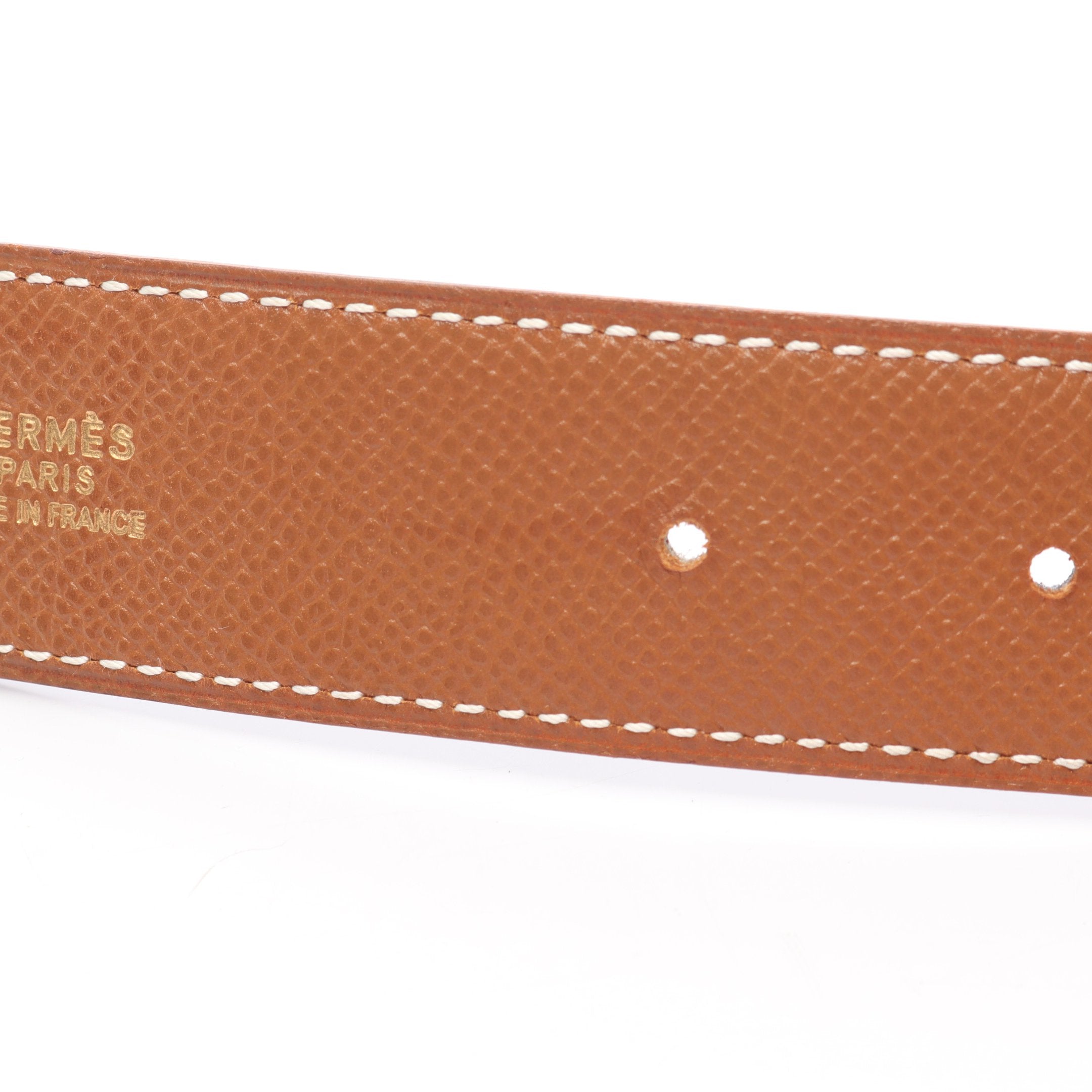 コンスタンス Hベルト ノワール ゴールド ベルト ボックスカーフ