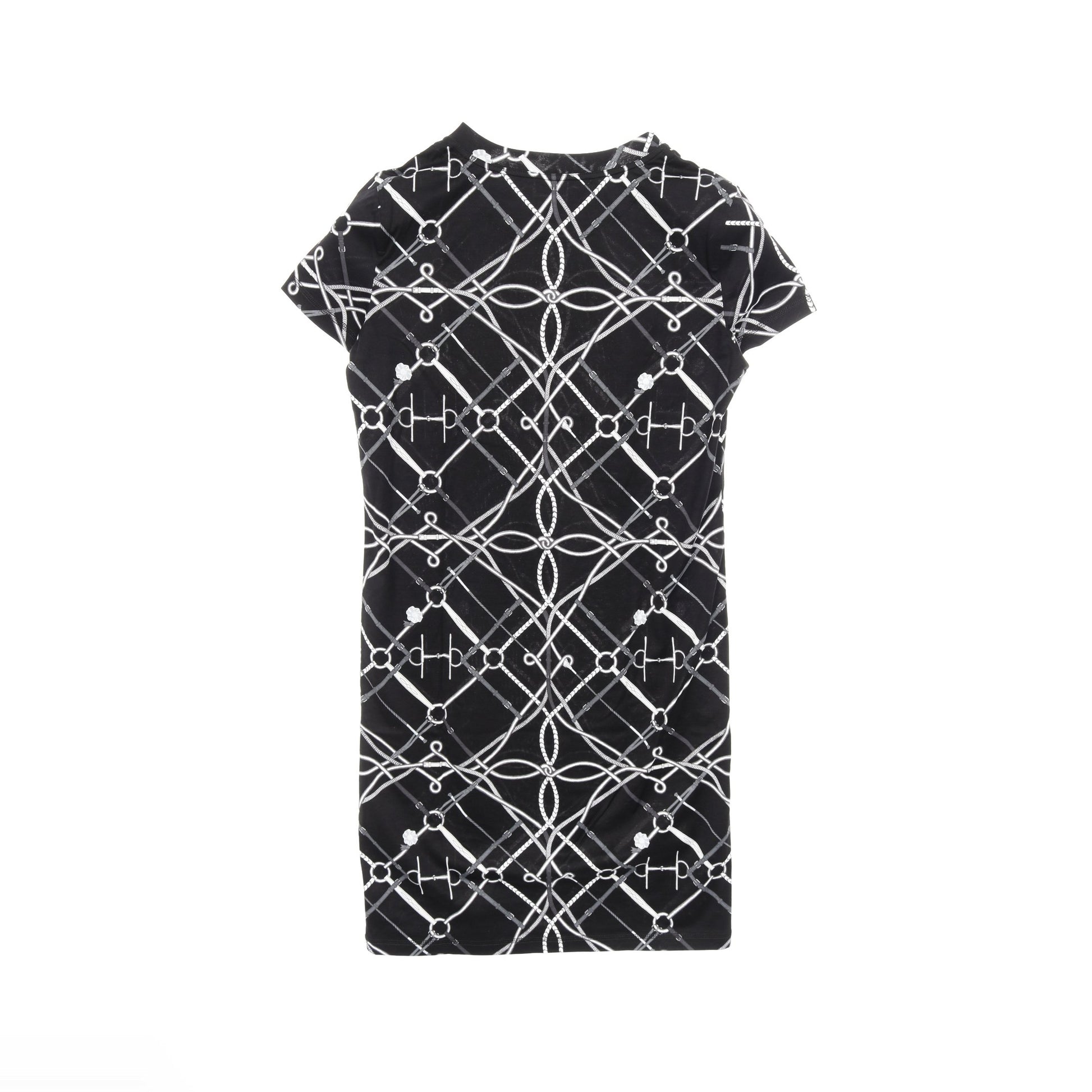 PARCOURS SANS FAUTE Tシャツ ワンピース コットン ブラック グレー エルメス ワンピース HERMES