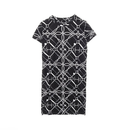 PARCOURS SANS FAUTE Tシャツ ワンピース コットン ブラック グレー エルメス ワンピース HERMES