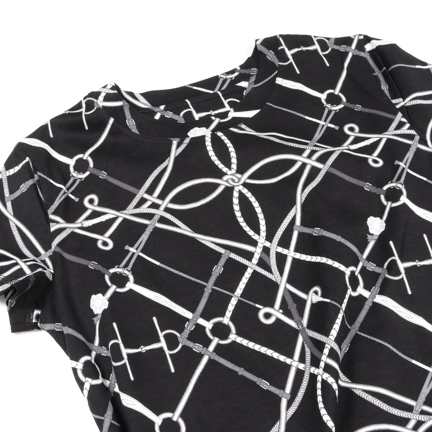 PARCOURS SANS FAUTE Tシャツ ワンピース コットン ブラック グレー エルメス ワンピース HERMES