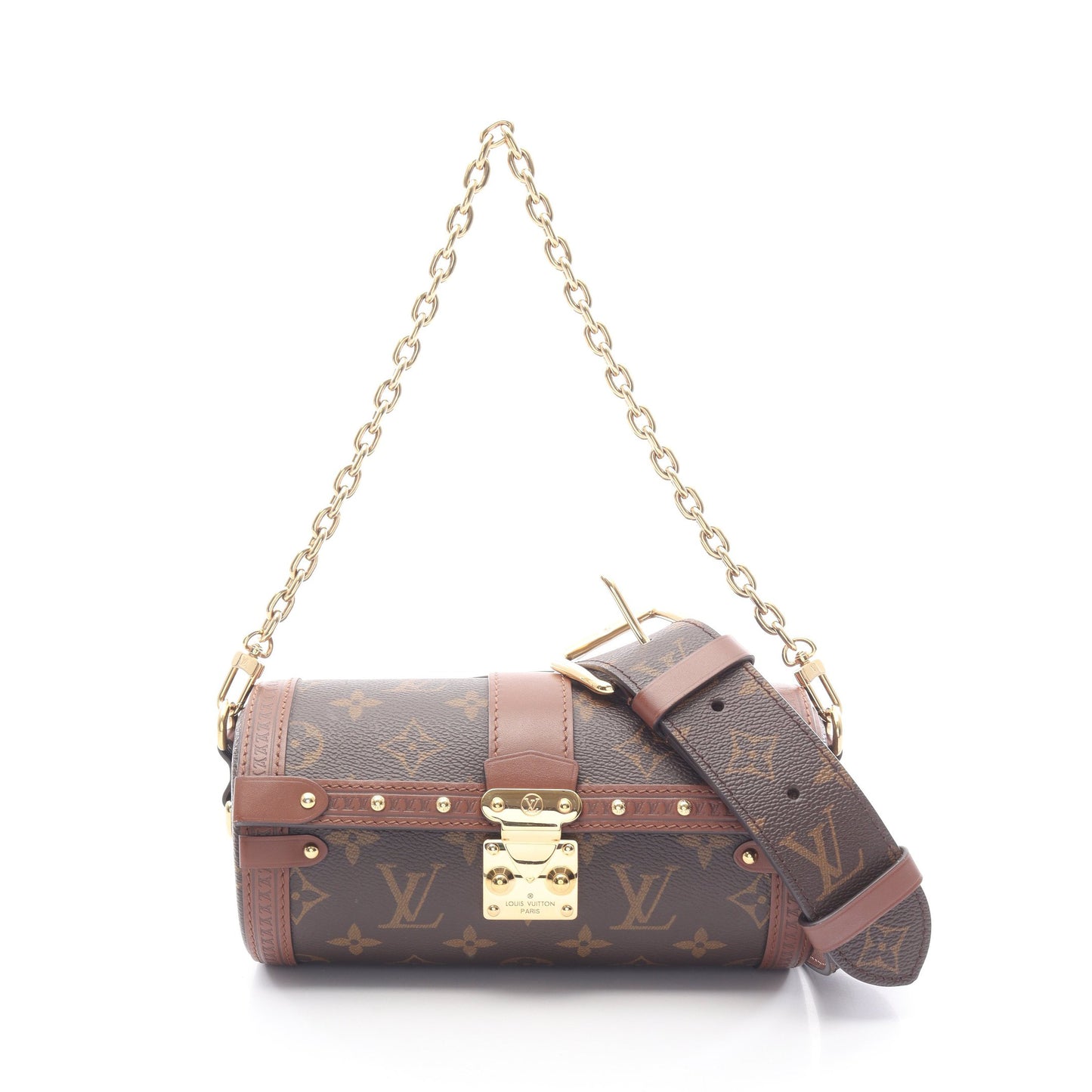 パピヨン トランク モノグラム ショルダーバッグ PVC レザー ブラウン 2WAY ルイヴィトン バッグ LOUIS VUITTON