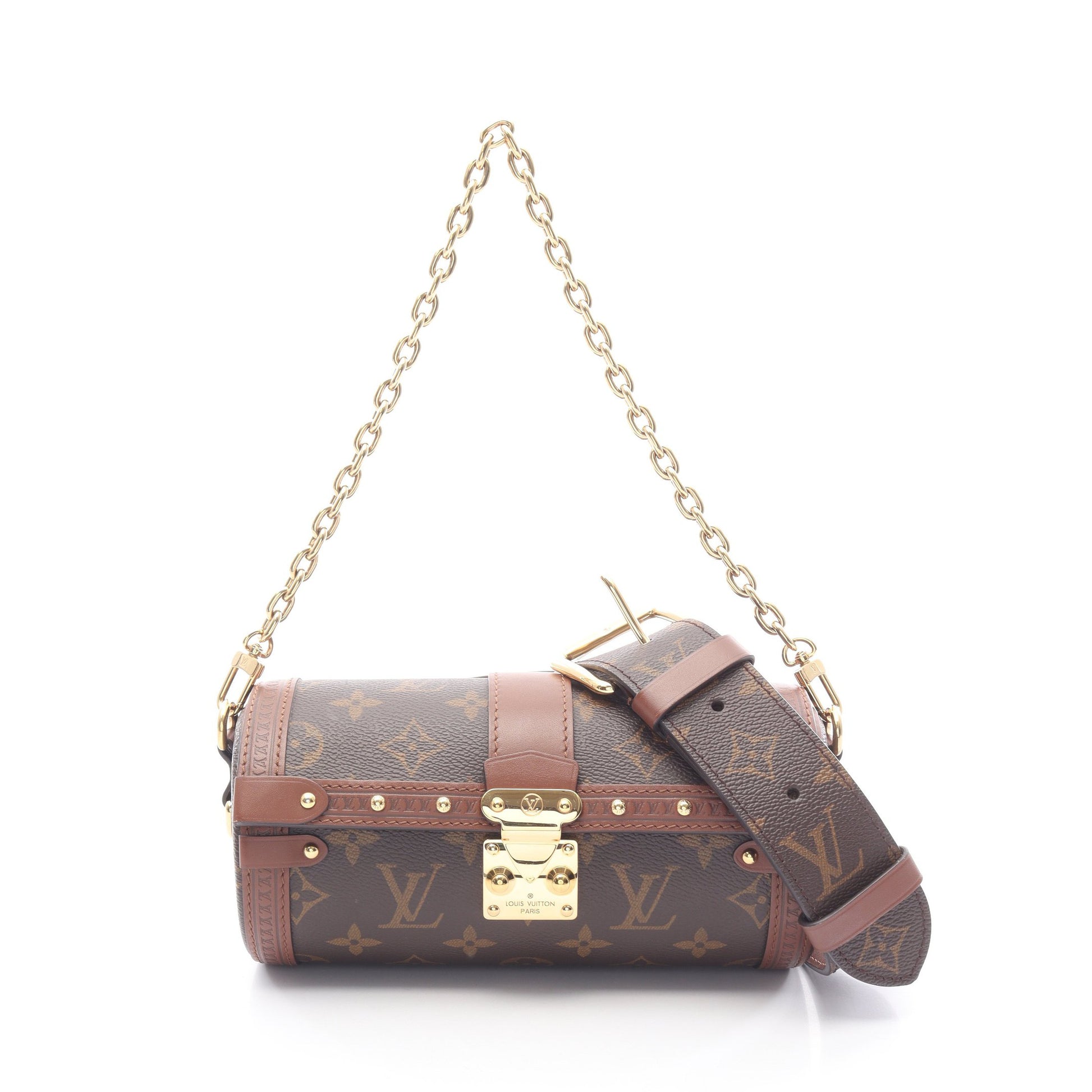 パピヨン トランク モノグラム ショルダーバッグ PVC レザー ブラウン 2WAY ルイヴィトン バッグ LOUIS VUITTON
