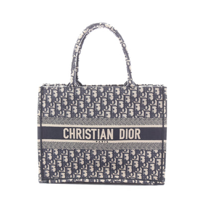 BOOK TOTE ブックトート ミディアム ハンドバッグ トートバッグ キャンバス ネイビー アイボリー クリスチャンディオール バッグ Christian Dior