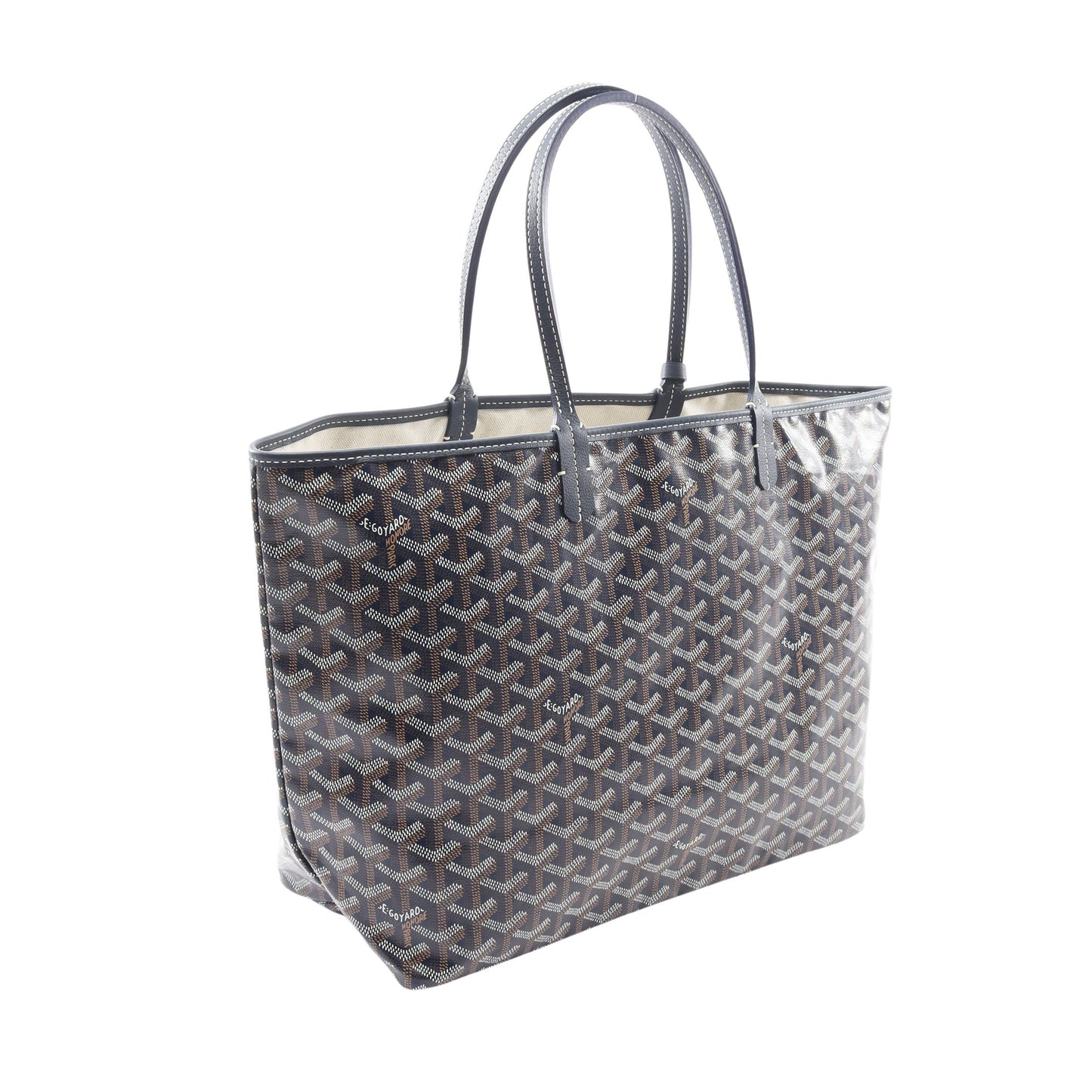 サンルイPM ハンドバッグ トートバッグ コーティングキャンバス レザー ネイビー マルチカラー ゴヤール バッグ GOYARD