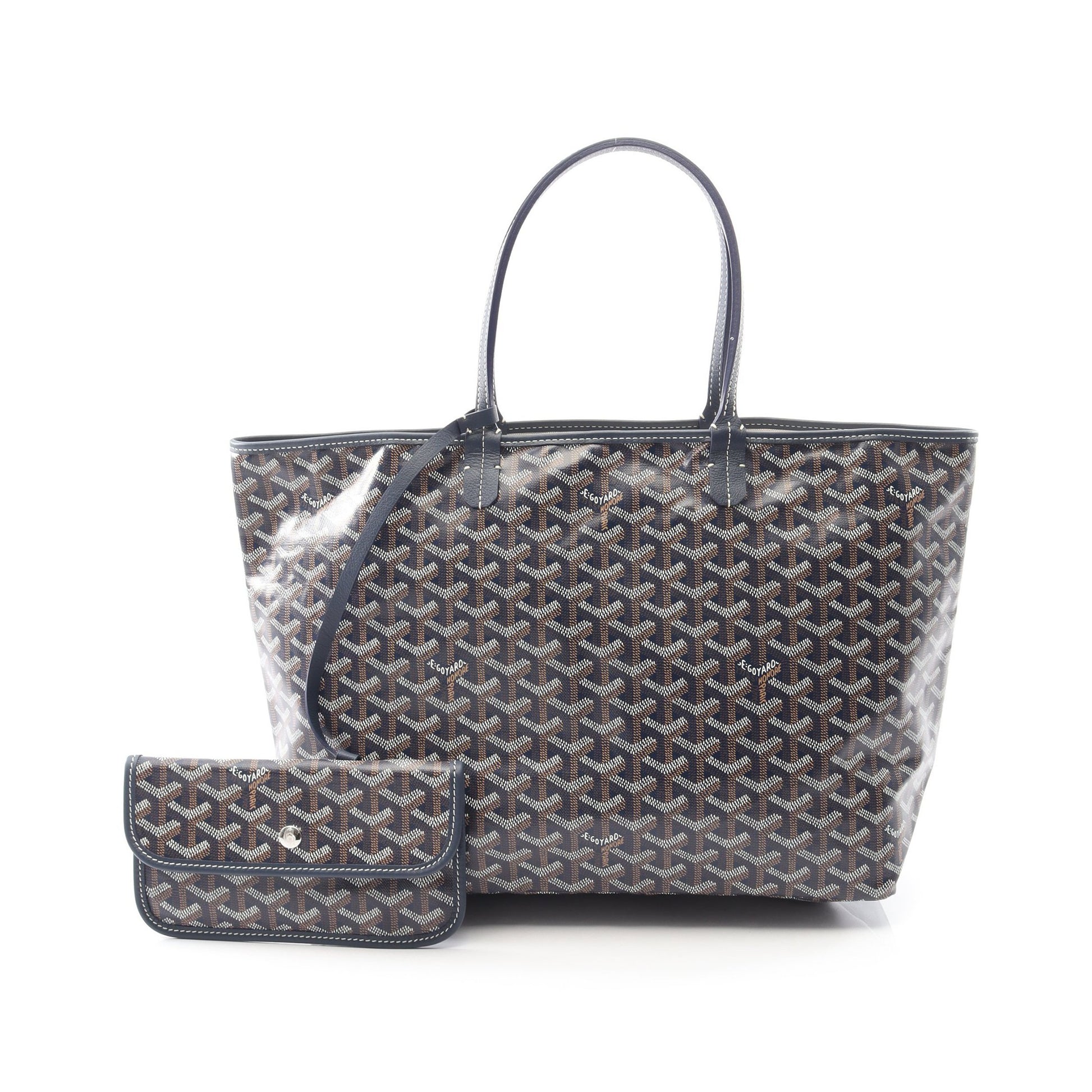 サンルイPM ハンドバッグ トートバッグ コーティングキャンバス レザー ネイビー マルチカラー ゴヤール バッグ GOYARD
