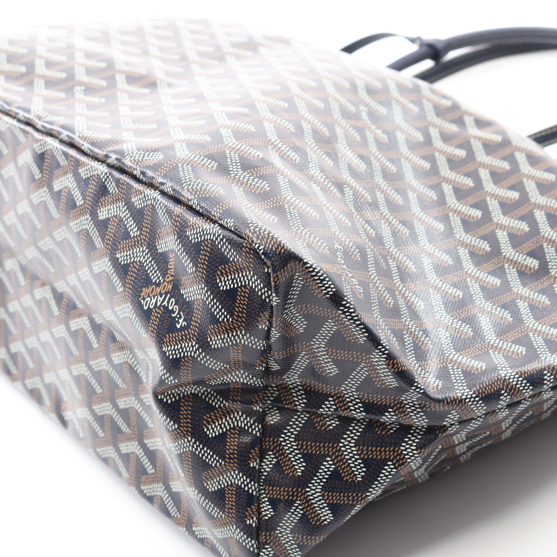 サンルイPM ハンドバッグ トートバッグ コーティングキャンバス レザー ネイビー マルチカラー ゴヤール バッグ GOYARD