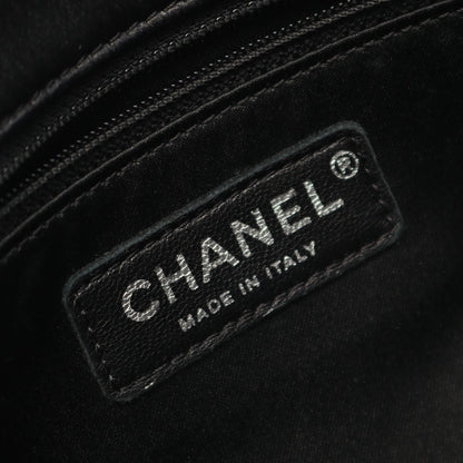 バイアスステッチ Wチェーンショルダーバッグ ラムスキン ブラック シルバー金具 シャネル バッグ CHANEL