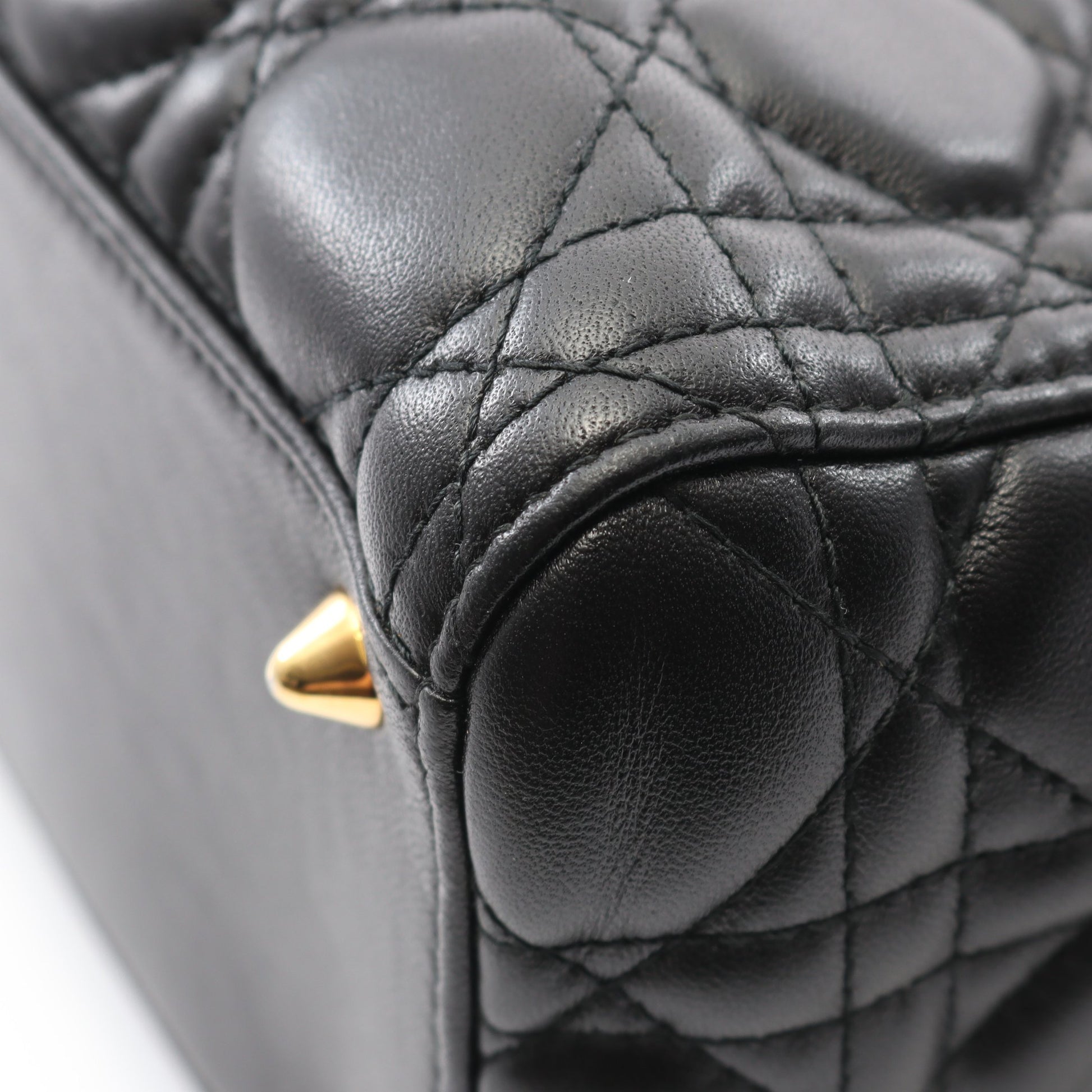 LADY DIOR レディディオール カナージュ ハンドバッグ レザー ブラック 2WAY クリスチャンディオール バッグ Christian Dior