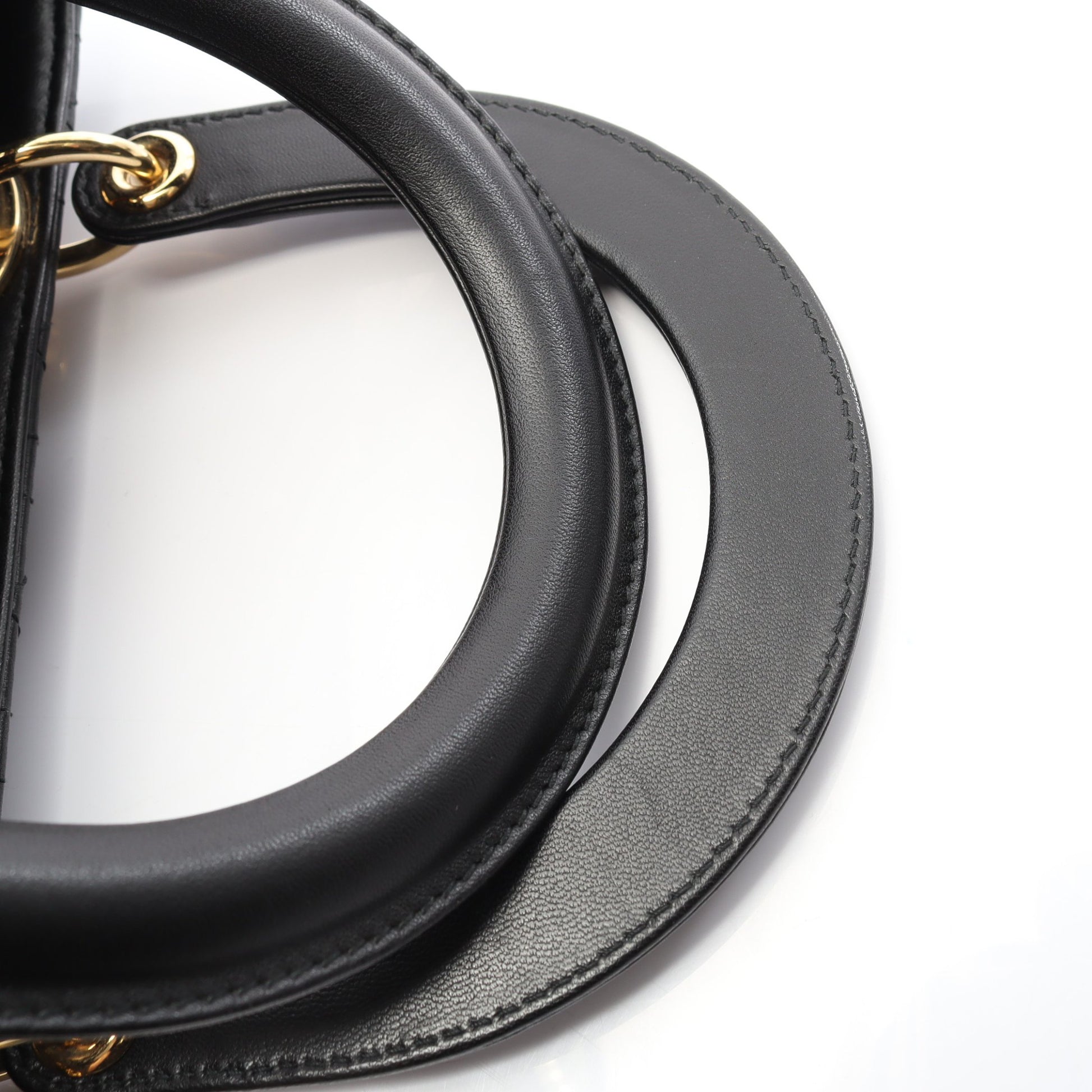 LADY DIOR レディディオール カナージュ ハンドバッグ レザー ブラック 2WAY クリスチャンディオール バッグ Christian Dior