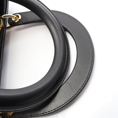 LADY DIOR レディディオール カナージュ ハンドバッグ レザー ブラック 2WAY クリスチャンディオール バッグ Christian Dior