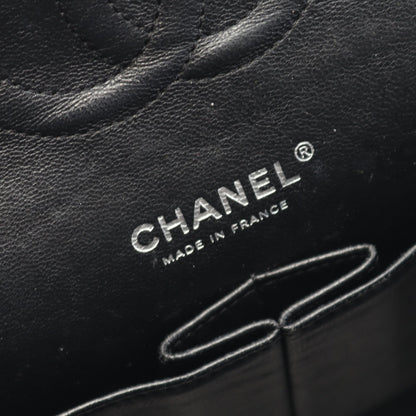 マトラッセ Wフラップ Wチェーンショルダーバッグ キャビアスキン ブラック シルバー金具 シャネル バッグ CHANEL