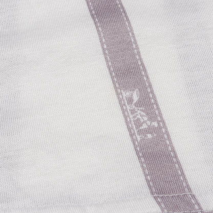 カットソー 半袖 ボルデュックリボン コットン ホワイト パープル エルメス トップス HERMES