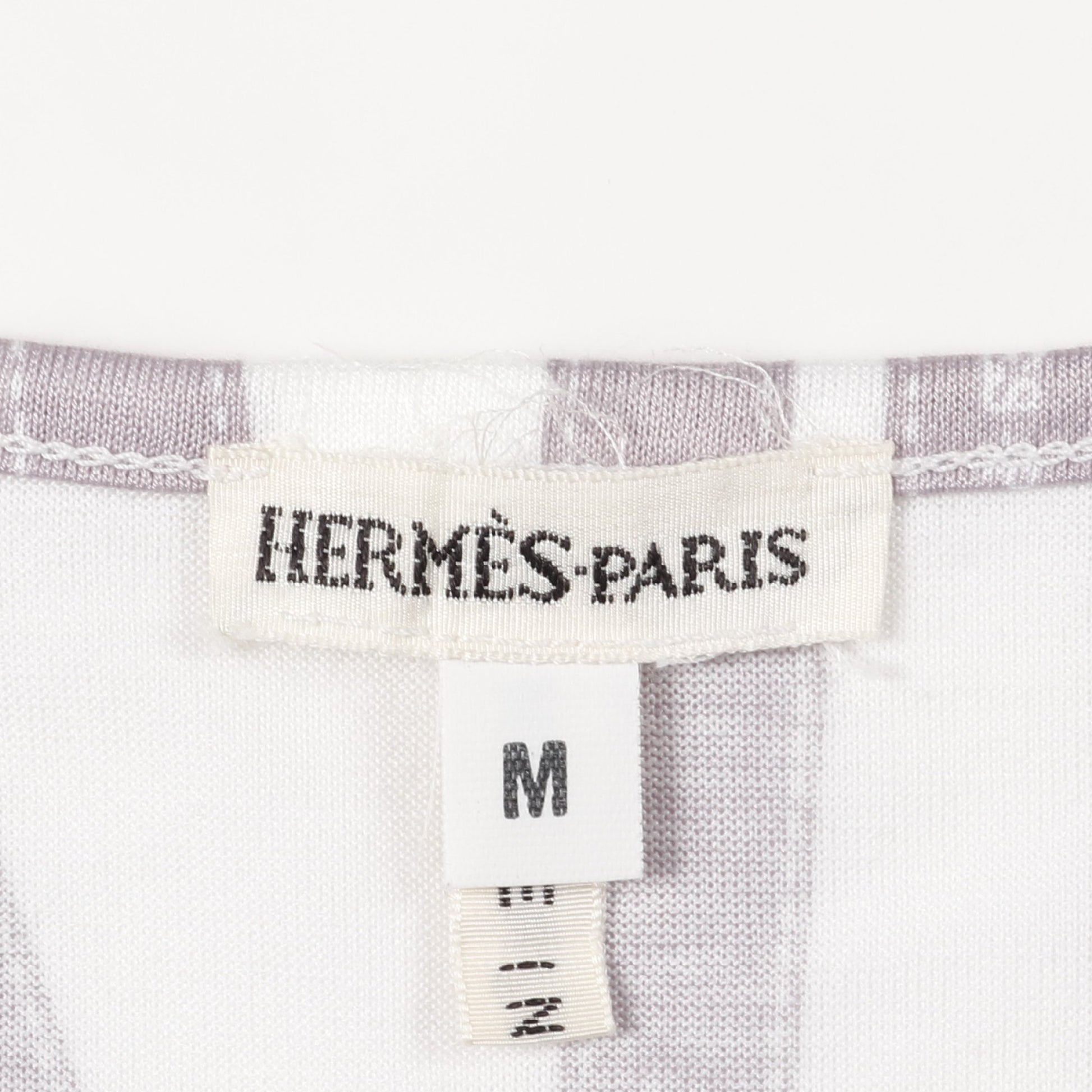 カットソー 半袖 ボルデュックリボン コットン ホワイト パープル エルメス トップス HERMES