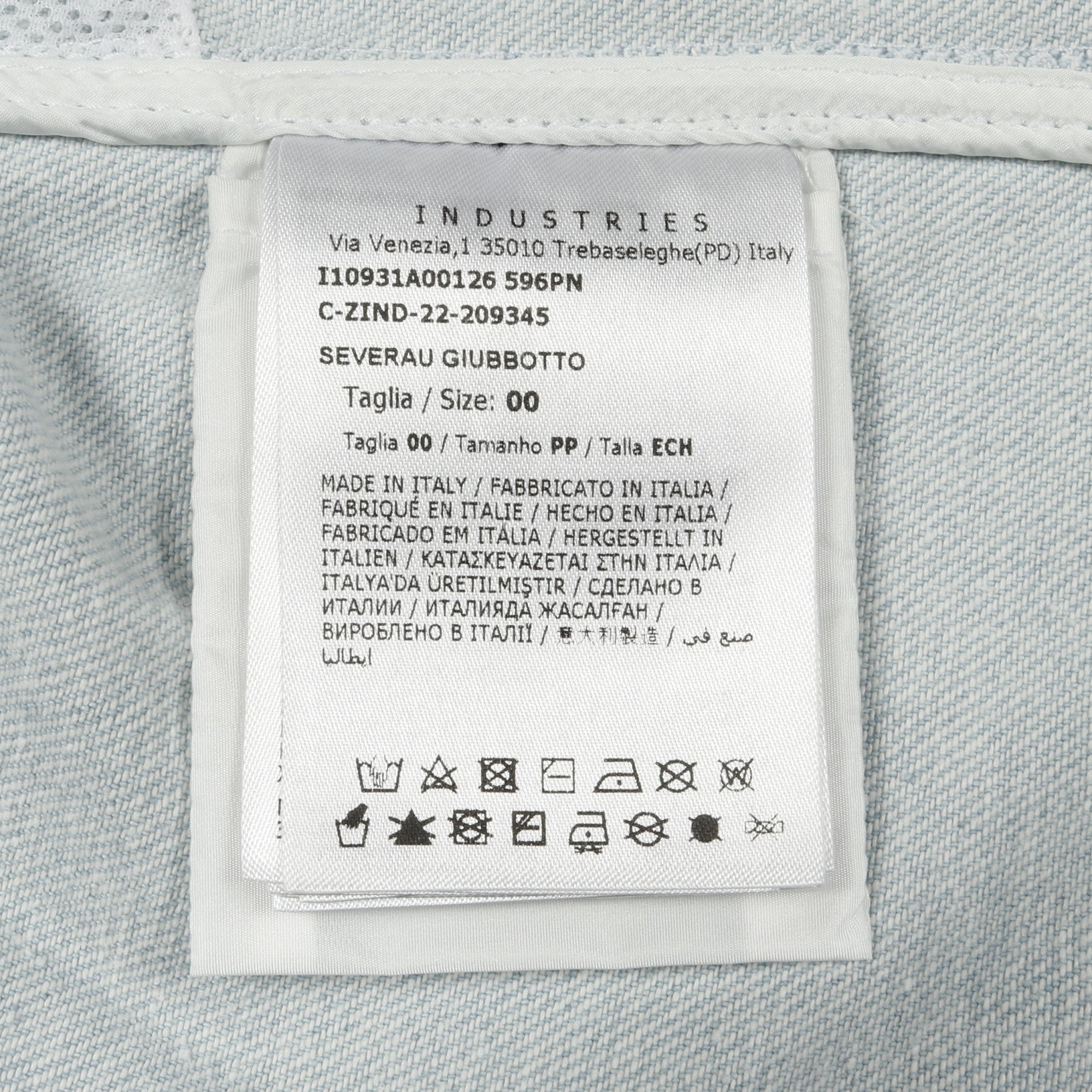 SEVERAU ジップアップ デニムジャケット コットン ライトブルー