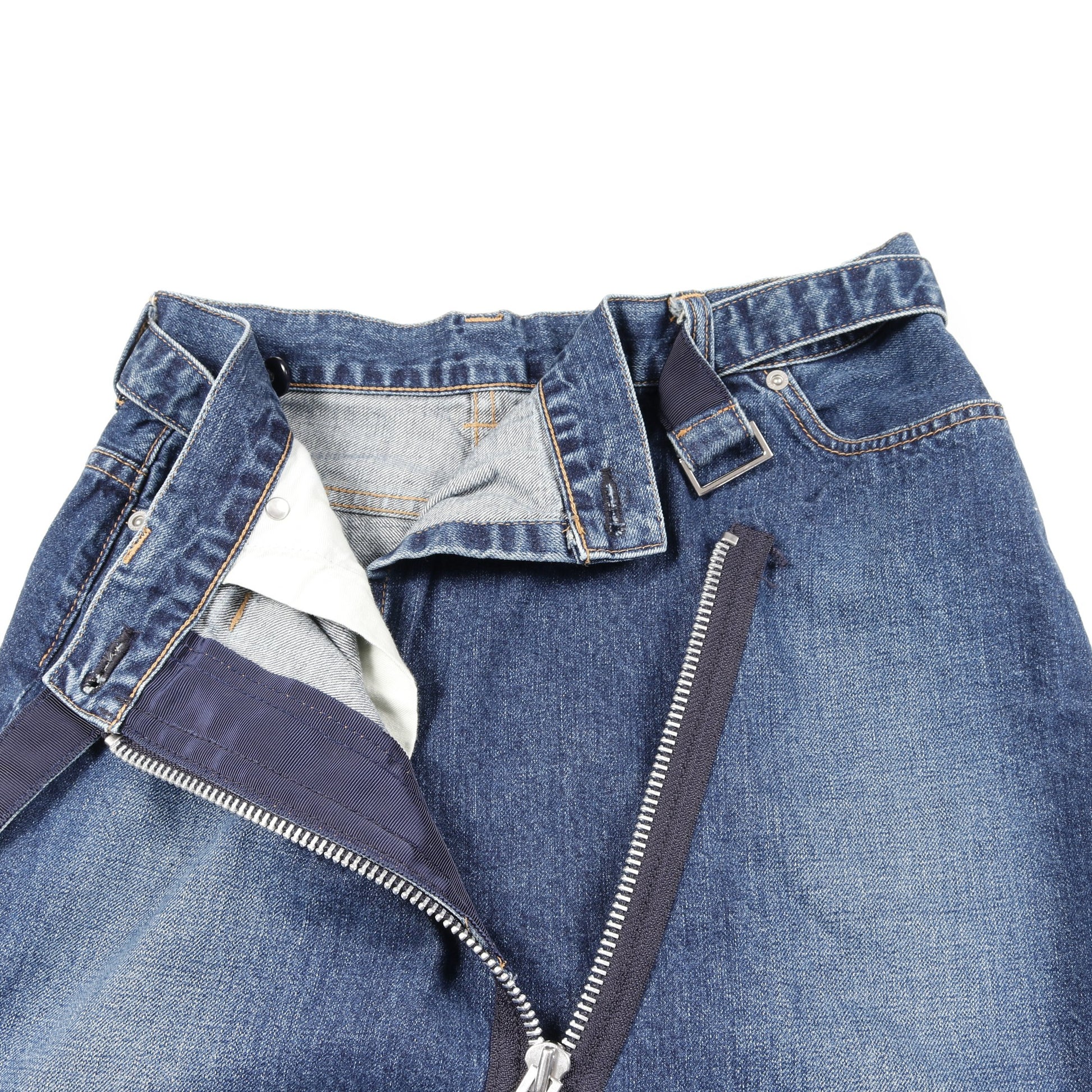 アシメントリー デニムスカート コットン ブルー サカイ ボトムス sacai