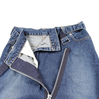 アシメントリー デニムスカート コットン ブルー サカイ ボトムス sacai