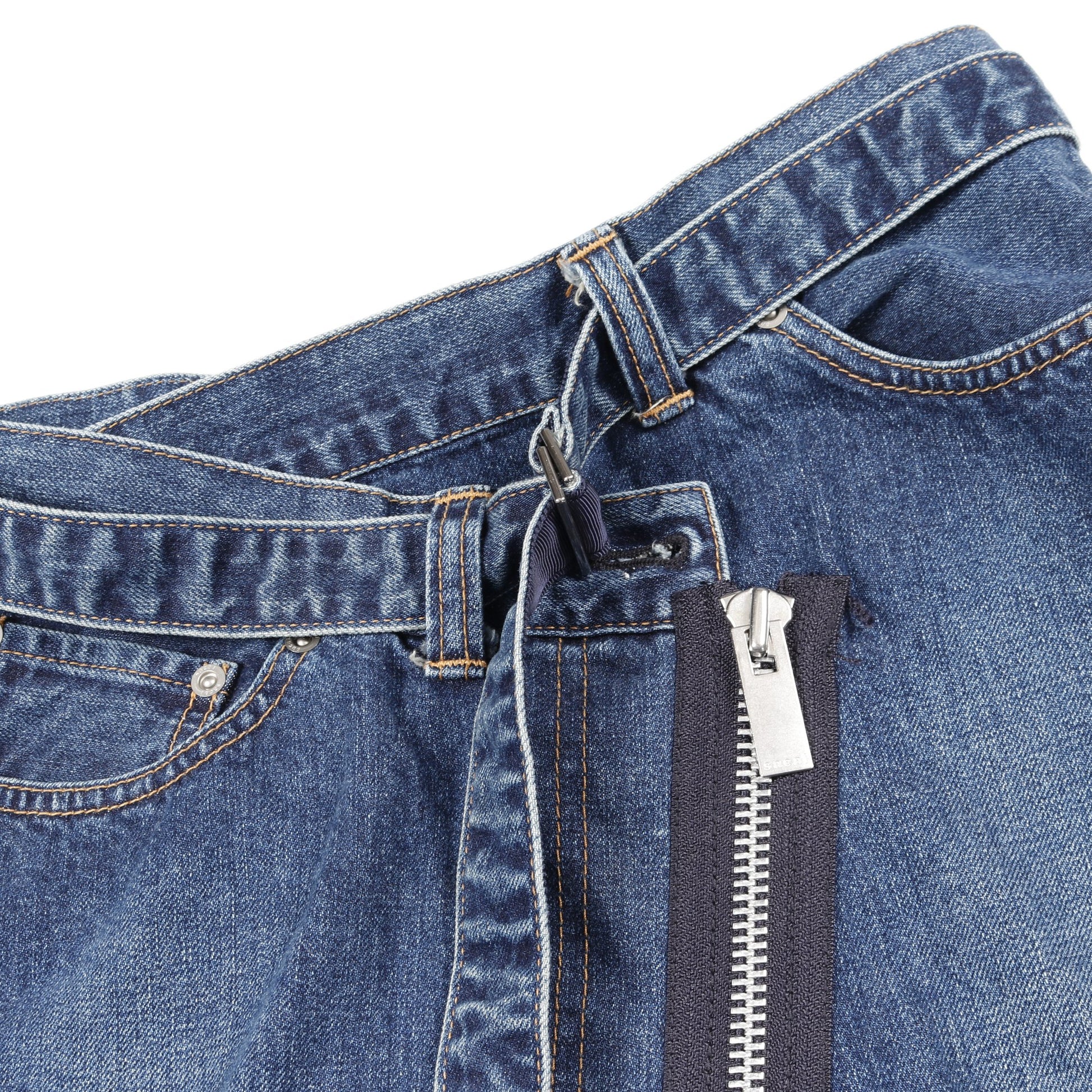 アシメントリー デニムスカート コットン ブルー サカイ ボトムス sacai