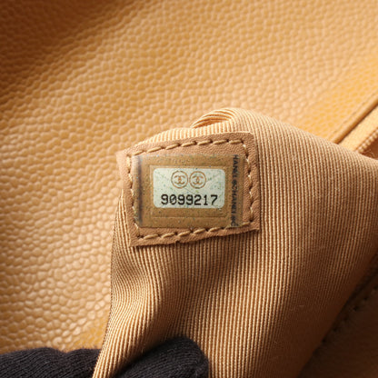 マトラッセ ハンドバッグ キャビアスキン ライトブラウン ゴールド金具 シャネル バッグ CHANEL
