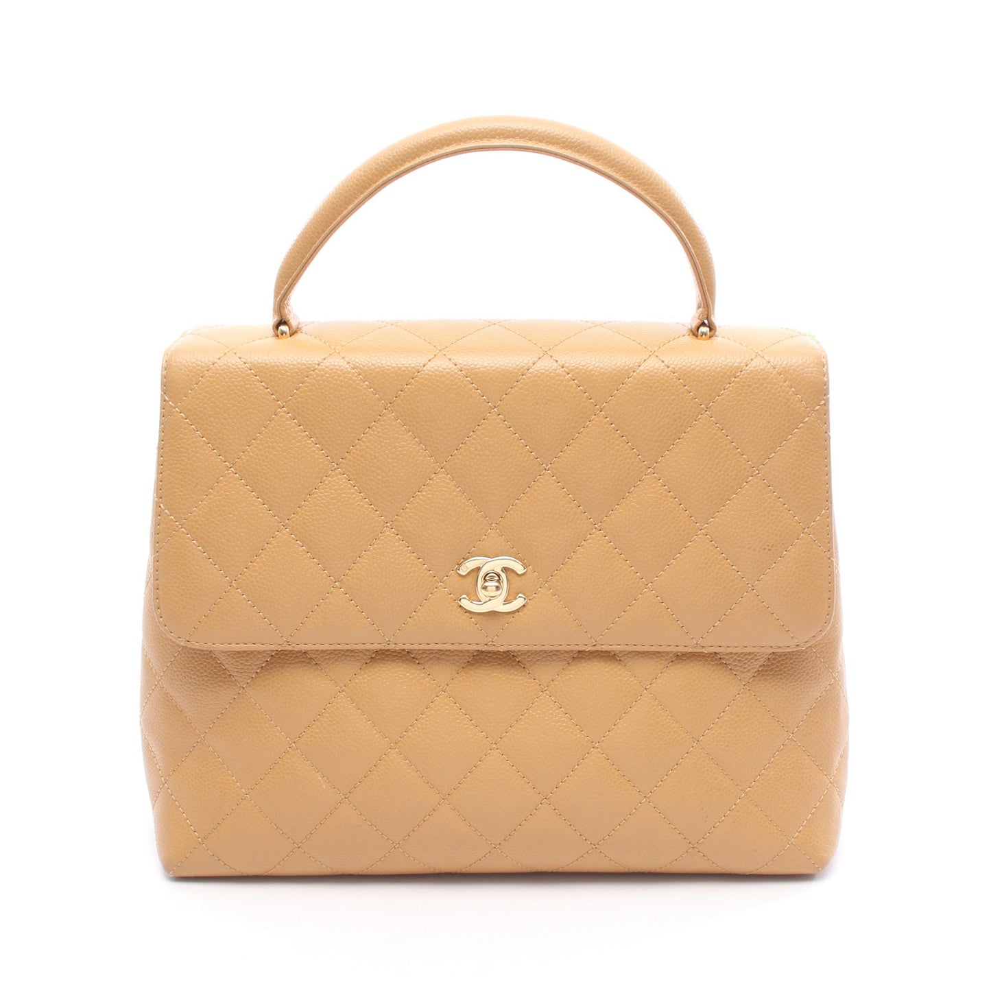 マトラッセ ハンドバッグ キャビアスキン ライトブラウン ゴールド金具 シャネル バッグ CHANEL