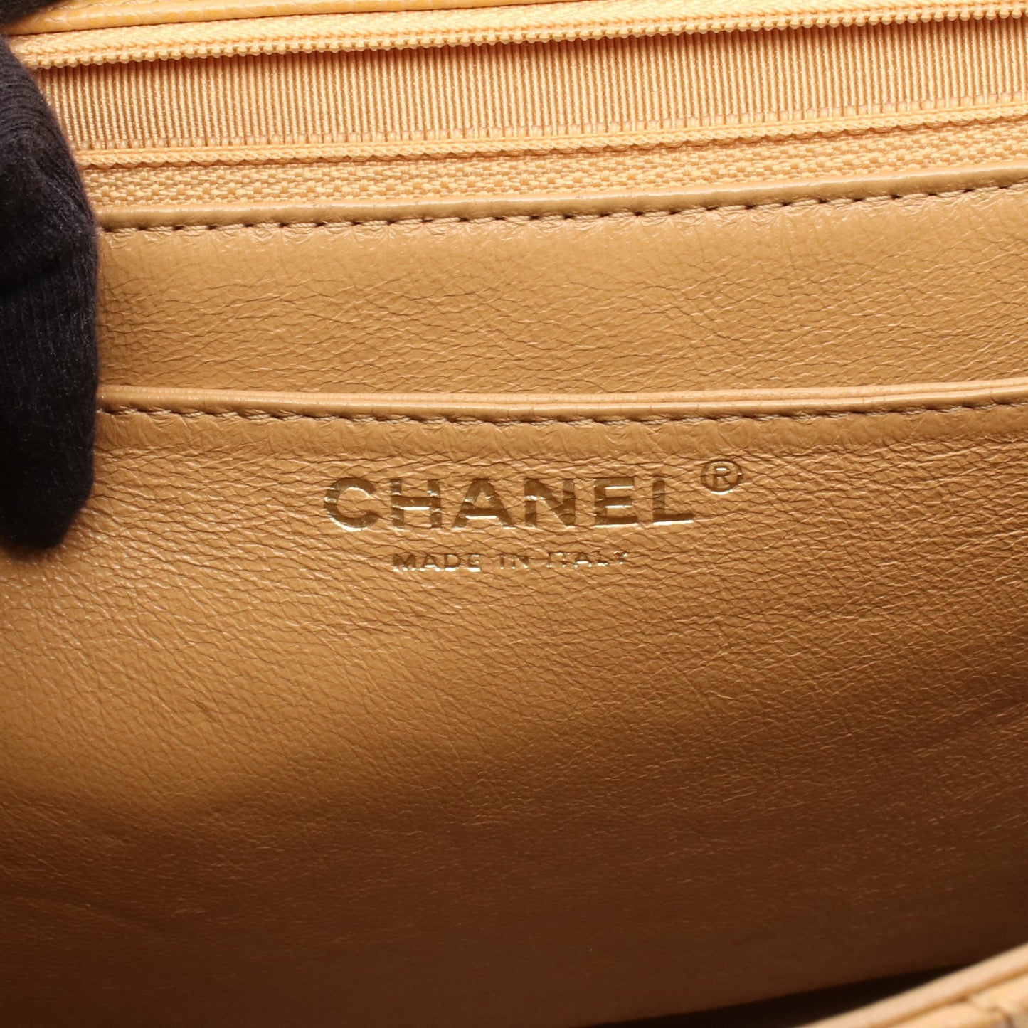 マトラッセ ハンドバッグ キャビアスキン ライトブラウン ゴールド金具 シャネル バッグ CHANEL