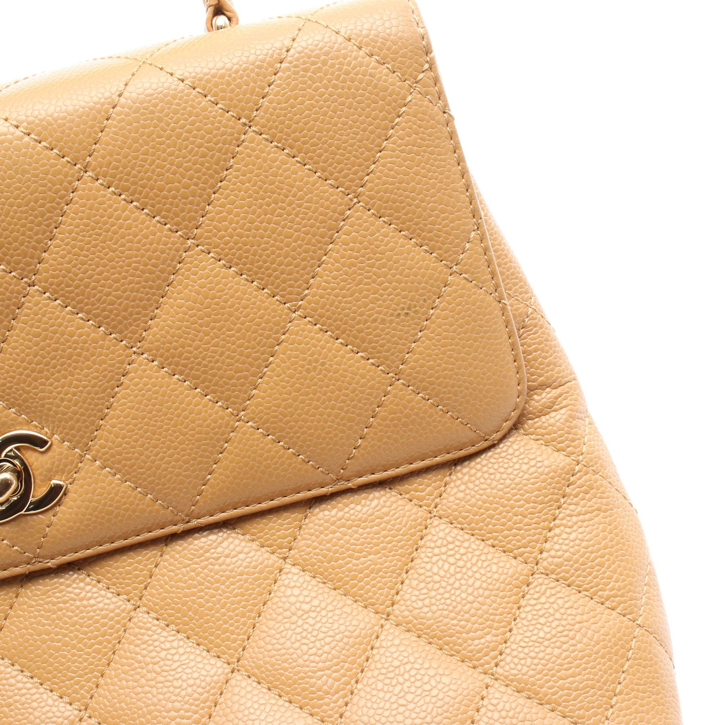 マトラッセ ハンドバッグ キャビアスキン ライトブラウン ゴールド金具 シャネル バッグ CHANEL