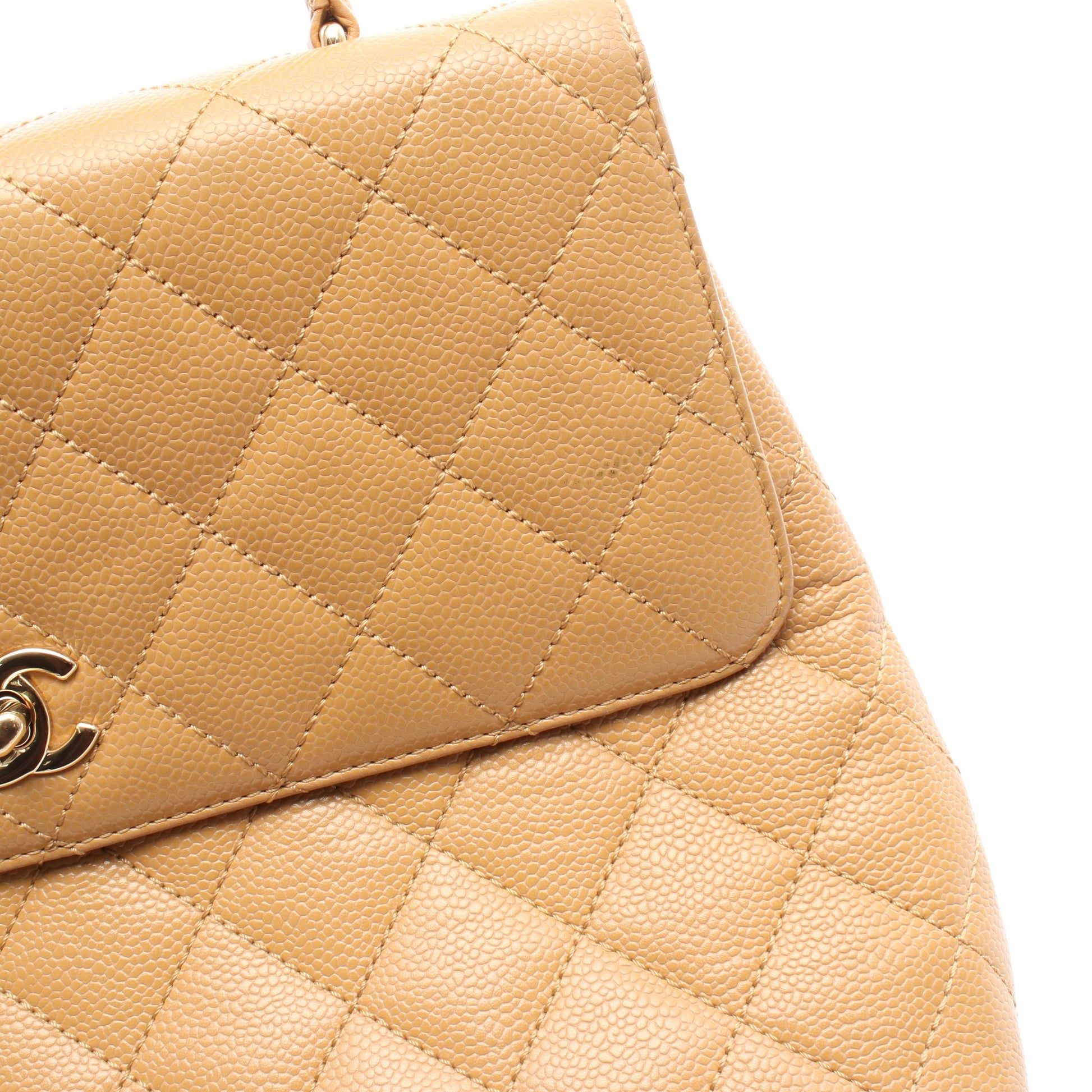 マトラッセ ハンドバッグ キャビアスキン ライトブラウン ゴールド金具 シャネル バッグ CHANEL