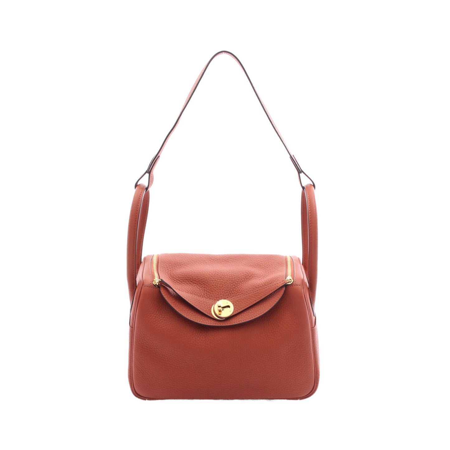 リンディ26 キュイーブル ショルダーバッグ トリヨンクレマンス オレンジブラウン ゴールド金具 X刻印 エルメス バッグ HERMES