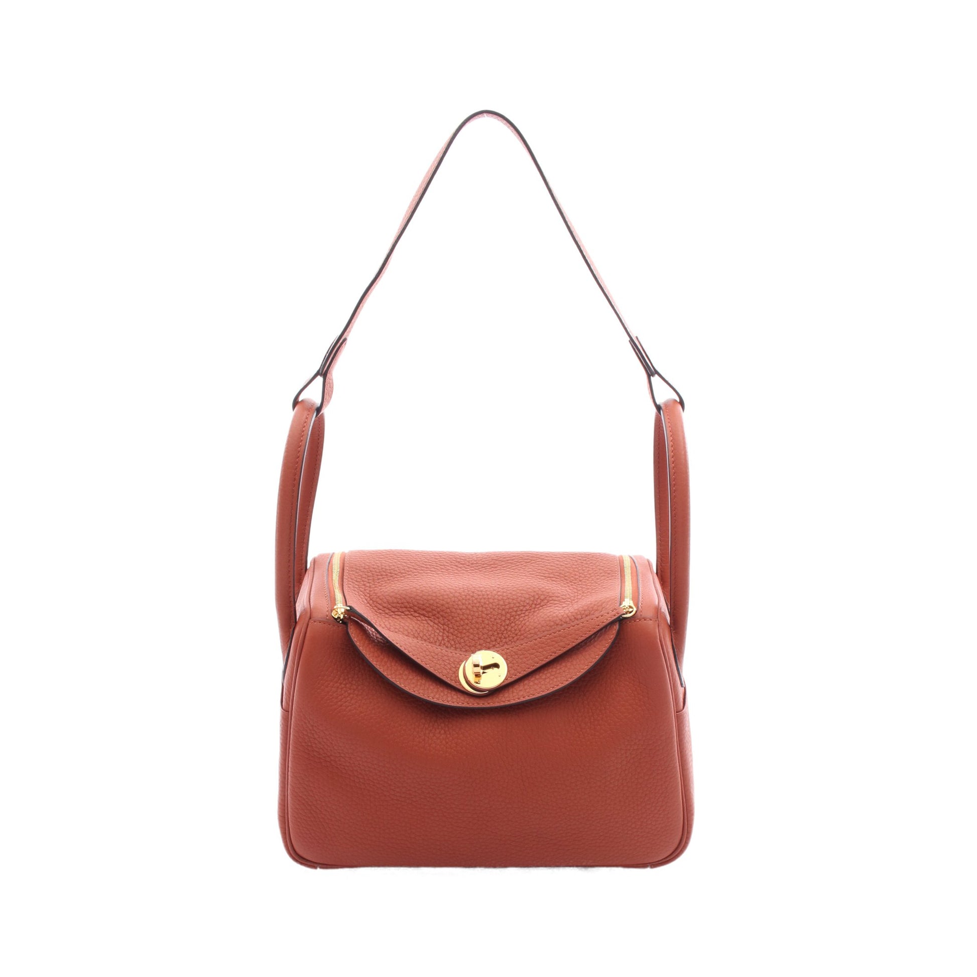 リンディ26 キュイーブル ショルダーバッグ トリヨンクレマンス オレンジブラウン ゴールド金具 X刻印 エルメス バッグ HERMES
