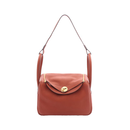 リンディ26 キュイーブル ショルダーバッグ トリヨンクレマンス オレンジブラウン ゴールド金具 X刻印 エルメス バッグ HERMES