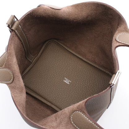 ピコタンロックPM エトゥープ ハンドバッグ トリヨンクレマンス グレーブラウン シルバー金具 K刻印 エルメス バッグ HERMES