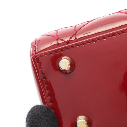 レディディオール ミニ カナージュ ハンドバッグ エナメルレザー レッド 2WAY クリスチャンディオール バッグ Christian Dior